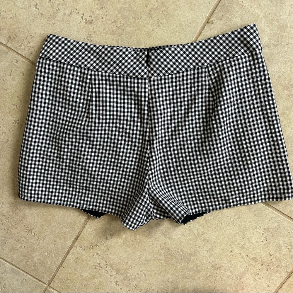 AQUA Black Gingham Check Mini Skort Skirt Coquette Twee Preppy Schoolgirl Size M - Picture 5 of 8